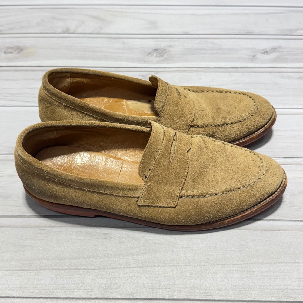 J.Crew Penny Loafers Mens 11.5 Tan Suede Leather Slip On Shoes A6312
